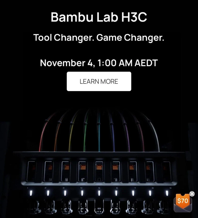 Bambu Lab H3C: Reported Toolchanger Teaser Shows November Date