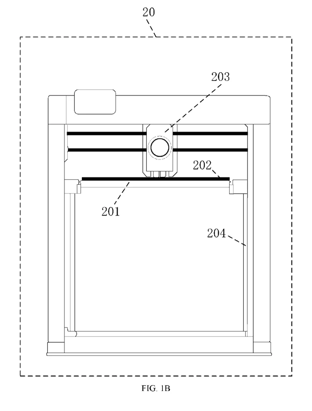 Figure 1B: example printer with its heated bed mounted on a vertical lead screw