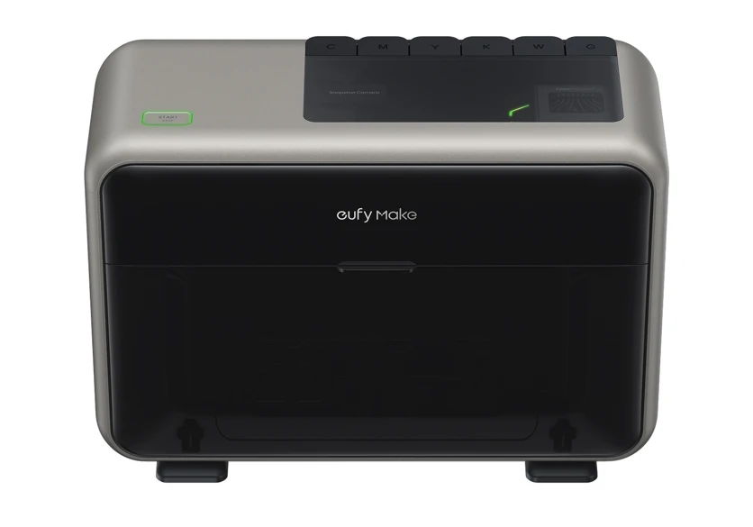 The eufyMake E1 UV printer: a 330 x 420 mm bed, 5 mm raised texture, and the only leading machine here with a year of shipping behind it